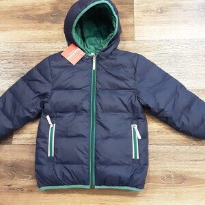 Hanna Andersson Reversible Puffer Jacket Winter Coat Boys US Size 4  - NWT